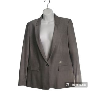 Banana Republic Women's Lightweight Wool Blazer Grey Size 12 Tall Single Button